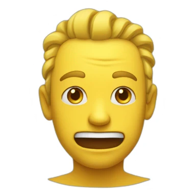 a yellow face holding in a luagh mouth closed eyebrows rusled and SLIGHTLY smileing sticker