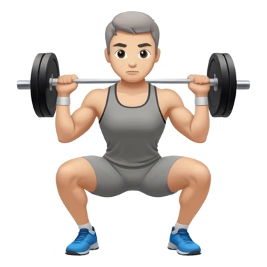grey clothes athlete weighted squats sticker
