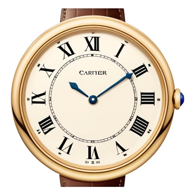 Cartier watch, crisp, luxury timepiece, precise, iOS Apple emoji style sticker