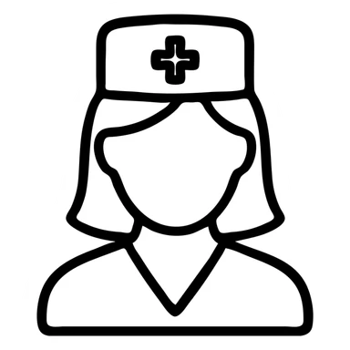 Female nurse with medical cap sticker