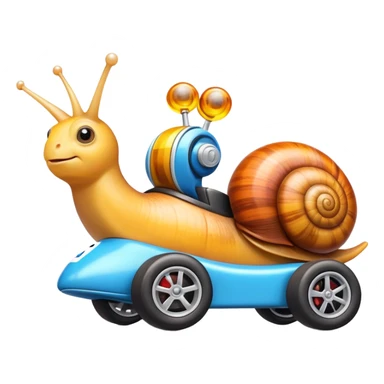 Snail driving a f-1 car sticker