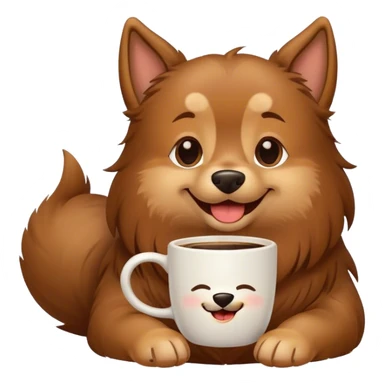 Dog waking up to coffee saying good morning sticker