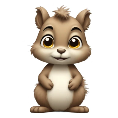 Sad squirrel: fluffy, teary eyes, drooping ears, bushy tail sticker