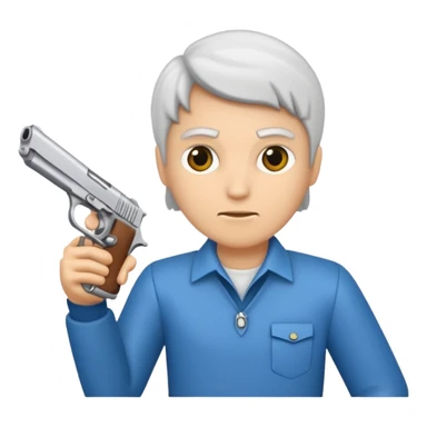 Un persona Blanco una gora de lado y una pistola sticker