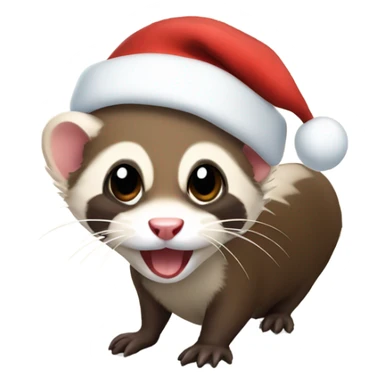 ferret with santa hat sticker