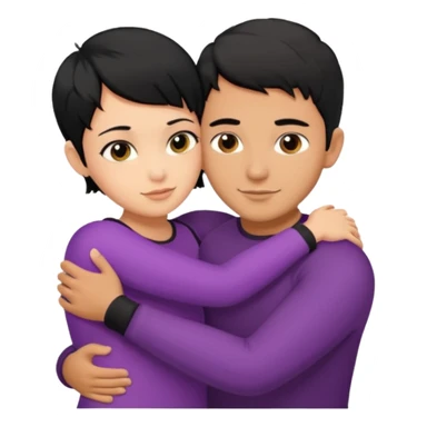 Hot latino man hugging girl black hair pixie cut sticker