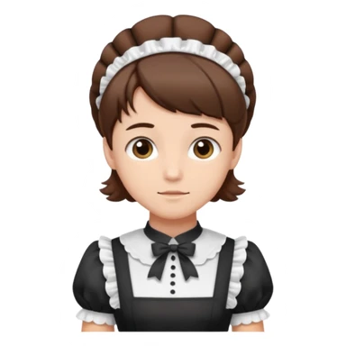 Guy with short brown hair wearing a cute maid dress sticker