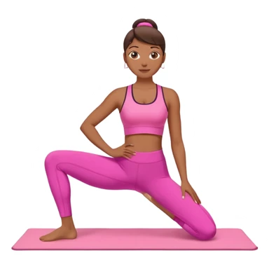 medium-skinned woman doing Pilates in pink sportswear sticker