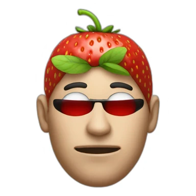 man with a strawberry head lookin like a robber sticker