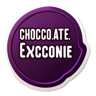 Chocolate con envoltura morada y con la palabra excelente trabajo sticker