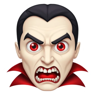 angry dracula face sticker