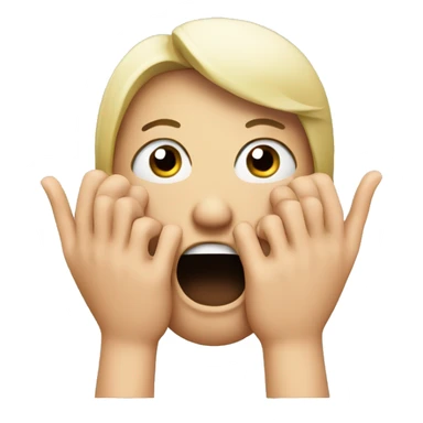 a shocked face with hand covering mouth  sticker