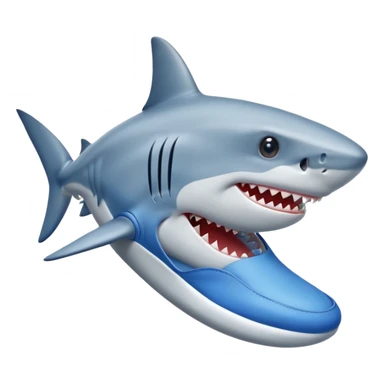 Shark with blue shoes on his fins sticker