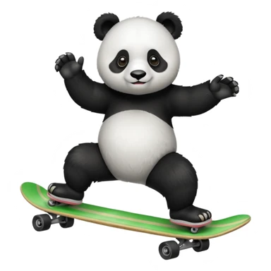 panda riding a skateboard sticker