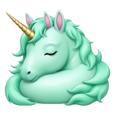 Mint green sleeping unicorn sticker