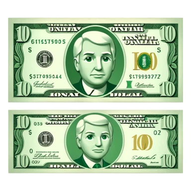 10 dollar bill sticker