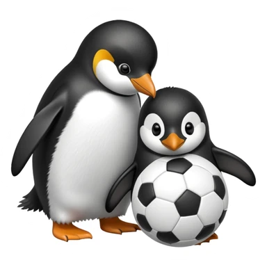 Penguins playing soccer  sticker