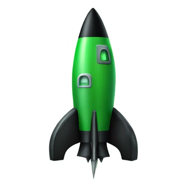 green and black rocket ship ios stile sticker
