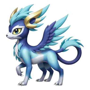 Shiny Sunny furry scaly painted Asian pastel-gradient Absol-Meloetta-Solgaleo-Luxray-Suicune-fusion sticker