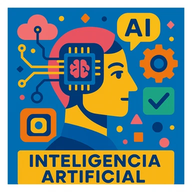 inteligencia artificial, estilo moderno, colores vibrantes sticker