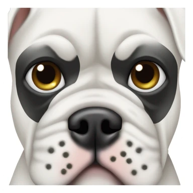 White Bulldog with black eye patch sticker