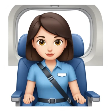 Brunette in airplane seat sticker