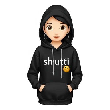 Hoodie with shruti written on it without any girl only hoodie sticker