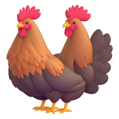cute hen with fluffy feathers sticker