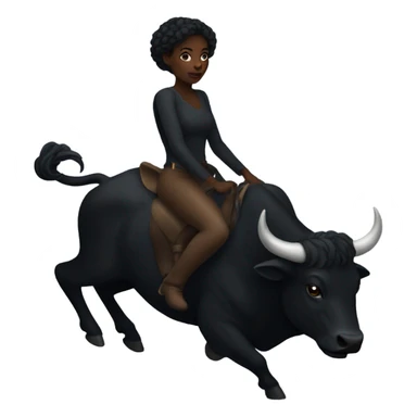 dark beauty in night riding a bull sticker