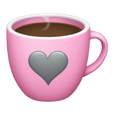 pink coffee cup with grey heart  sticker