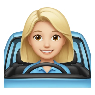blonde girl smiling in car sticker