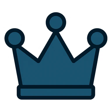 premium content symbol, crown, minimal icon, color #003049 sticker