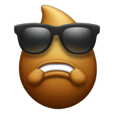 poop with sunglasses sticker