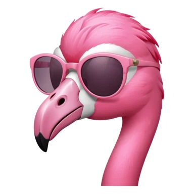 flamingo wearing classic sunglasses sticker
