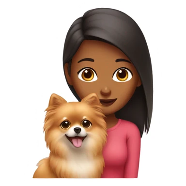 Girl with Pomeranian  sticker