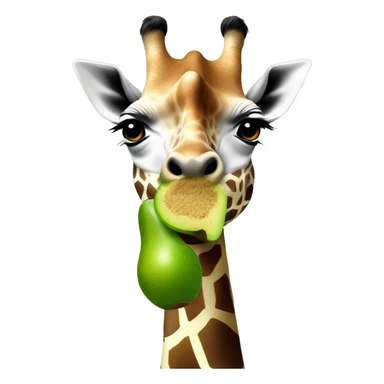 Giraffe eating an avocado  sticker