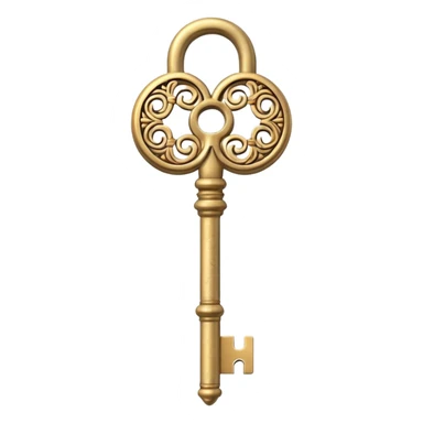 gold antique key The lock beige  sticker