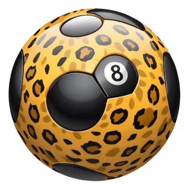 Black8 ball with cheetah print in the back  sticker