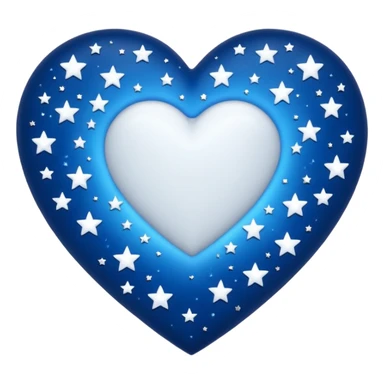 white heart with a starry night background sticker