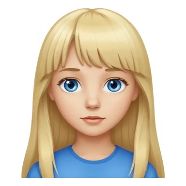 Fille blonde cheveux longs Frange sticker