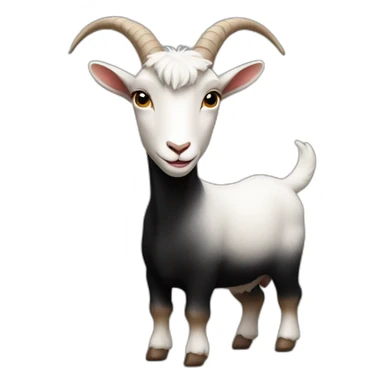 Goat in black sweater Calvin Klein brand sticker