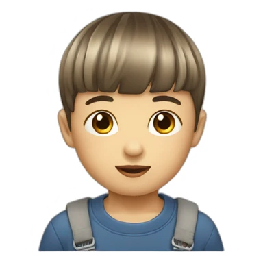 Little boy with bowl cut ￼ sticker