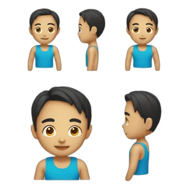 beach asian boy sticker