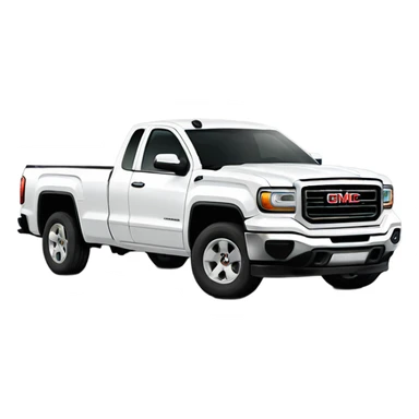 White gmc sierra 4 door with long b sticker