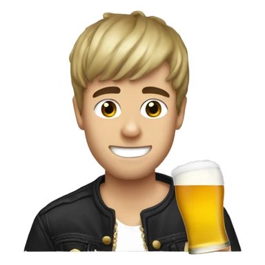 justin bieber drinking a bier sticker