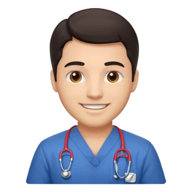 male nurse with dark hair sticker
