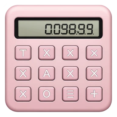Pale Pink tax Calculator Front sticker