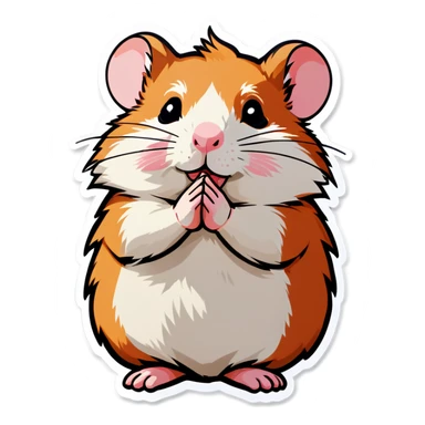 Hamster is praying sticker