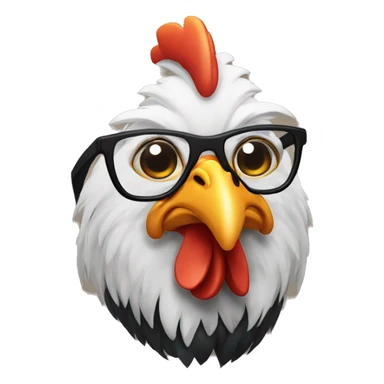 A rooster with Glasses and a beard sticker