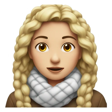 woman feels very cold in w sticker